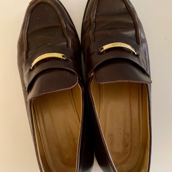 Gucci Brown Vintage 1990's loafers with gold Gucci - Picture 9 of 9